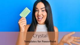  Presentation with hispanic - Colorful slides enhanced with young-beautiful-hispanic-girl-holding backdrop and a coral colored foreground