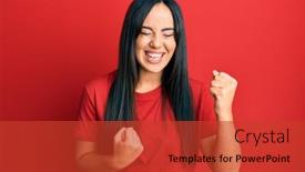  Presentation with beautiful young girl red - Slide set featuring young-beautiful-hispanic-girl-wearing background and a red colored foreground