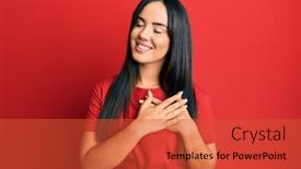  Presentation with beautiful young girl red - Amazing presentation theme having young-beautiful-hispanic-girl-wearing backdrop and a red colored foreground