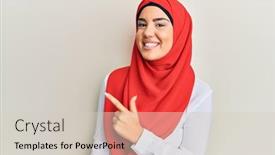  Presentation with hijab - Audience pleasing PPT theme consisting of young-beautiful-hispanic-girl-wearing backdrop and a lemonade colored foreground
