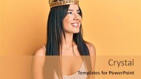  Presentation with drag queen - Beautiful PPT theme featuring young-beautiful-hispanic-girl-wearing backdrop and a yellow colored foreground