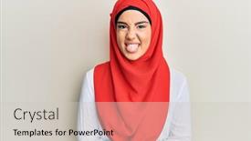  Presentation with islamic - PPT theme featuring young-beautiful-hispanic-girl-wearing background and a light gray colored foreground