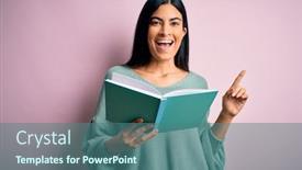  Presentation with beautiful hispanic woman - Beautiful slides featuring young-beautiful-hispanic-student-woman backdrop and a ocean colored foreground