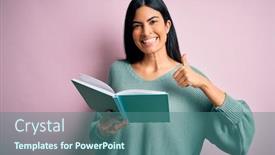  Presentation with beautiful hispanic woman - PPT layouts having young-beautiful-hispanic-student-woman background and a ocean colored foreground