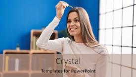  Presentation with treatment - PPT layouts with young-beautiful-hispanic-woman-applying background and a coral colored foreground