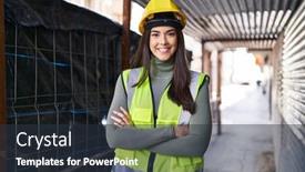  Presentation with confident young hispanic woman - Presentation consisting of young-beautiful-hispanic-woman-architect background and a tawny brown colored foreground