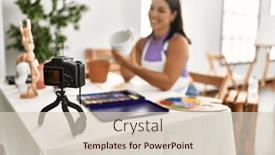  Presentation with recording - Theme featuring young-beautiful-hispanic-woman-artist background and a lemonade colored foreground