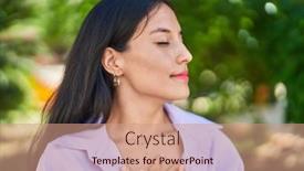  Presentation with breathing - PPT theme with young-beautiful-hispanic-woman-breathing background and a coral colored foreground