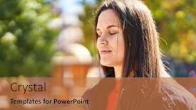  Presentation with breathing - Presentation having young-beautiful-hispanic-woman-breathing background and a coral colored foreground