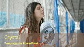  Presentation with weather - PPT layouts with young-beautiful-hispanic-woman-builder background and a tawny brown colored foreground