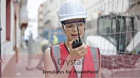  Presentation with builder - Slides featuring young-beautiful-hispanic-woman-builder background and a coral colored foreground