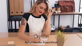  Presentation with beautiful hispanic woman - Presentation theme enhanced with young-beautiful-hispanic-woman-business background and a coral colored foreground