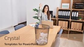  Presentation with beautiful hispanic woman - PPT theme enhanced with young-beautiful-hispanic-woman-business background and a coral colored foreground