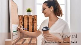  Presentation with beautiful hispanic woman - PPT layouts consisting of young-beautiful-hispanic-woman-business background and a  colored foreground