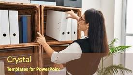  Presentation with beautiful hispanic woman - Presentation design enhanced with young-beautiful-hispanic-woman-business and a tawny brown colored foreground