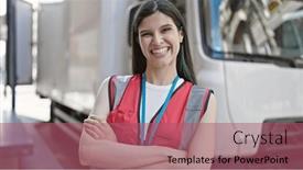  Presentation with confident young hispanic woman - Presentation design having young-beautiful-hispanic-woman-courier background and a coral colored foreground