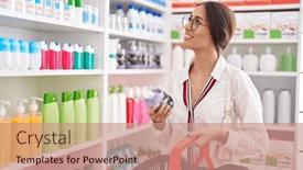  Presentation with shampoo - PPT layouts consisting of young-beautiful-hispanic-woman-customer background and a coral colored foreground