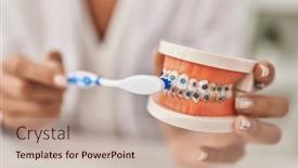  Presentation with hispanic millennials - Presentation consisting of young-beautiful-hispanic-woman-dentist background and a mint green colored foreground