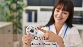  Presentation with beautiful hispanic woman - Presentation design featuring young-beautiful-hispanic-woman-doctor background and a coral colored foreground