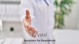  Presentation with shake hand - Presentation theme with young-beautiful-hispanic-woman-doctor background and a light gray colored foreground