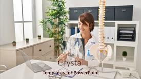  Presentation with xray - PPT theme having young-beautiful-hispanic-woman-doctor background and a soft green colored foreground