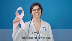  Presentation with pink ribbon breast awareness - 