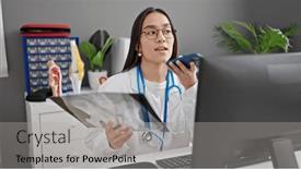  Presentation with beautiful hispanic woman - PPT layouts with young-beautiful-hispanic-woman-doctor background and a  colored foreground