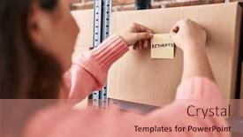  Presentation with ecommerce - Presentation design enhanced with young-beautiful-hispanic-woman-ecommerce background and a coral colored foreground