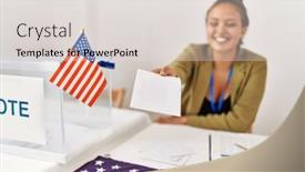  Presentation with beautiful hispanic woman - Presentation design with young-beautiful-hispanic-woman-electoral background and a lemonade colored foreground