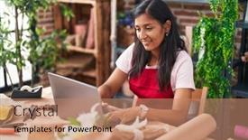  Presentation with beautiful hispanic woman - Theme with young-beautiful-hispanic-woman-florist background and a coral colored foreground