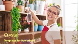  Presentation with diffuser - Slide deck consisting of young-beautiful-hispanic-woman-florist background and a red colored foreground