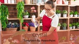  Presentation with diffuser - Presentation having young-beautiful-hispanic-woman-florist background and a red colored foreground