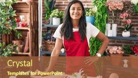  Presentation with confident young hispanic woman - Presentation theme having young-beautiful-hispanic-woman-florist background and a red colored foreground