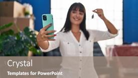  Presentation with beautiful hispanic woman - PPT layouts having young-beautiful-hispanic-woman-having background and a gray colored foreground