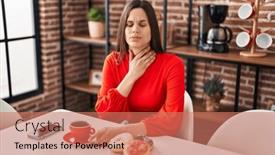  Presentation with beautiful hispanic woman - Theme enhanced with young-beautiful-hispanic-woman-having and a coral colored foreground