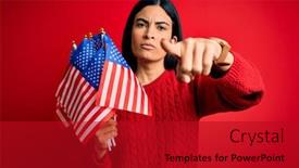  Presentation with confident young hispanic woman - Cool new theme with young-beautiful-hispanic-woman-holding backdrop and a crimson colored foreground