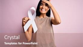  Presentation with lung cancer - Presentation theme with young-beautiful-hispanic-woman-holding background and a coral colored foreground