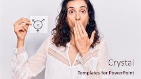  Presentation with beautiful hispanic woman - Audience pleasing PPT theme consisting of young-beautiful-hispanic-woman-holding backdrop and a lemonade colored foreground