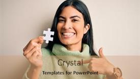  Presentation with beautiful hispanic woman - Theme enhanced with young-beautiful-hispanic-woman-holding background and a coral colored foreground