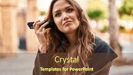  Presentation with audio - PPT theme with young-beautiful-hispanic-woman-listening background and a tawny brown colored foreground