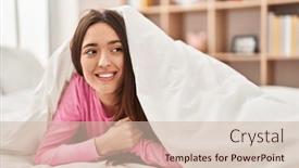  Presentation with hispanic culture - PPT theme having young-beautiful-hispanic-woman-lying background and a soft green colored foreground