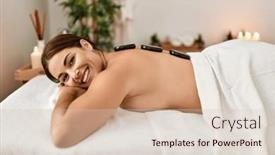  Presentation with beautiful hispanic woman - Presentation consisting of young-beautiful-hispanic-woman-lying background and a soft green colored foreground