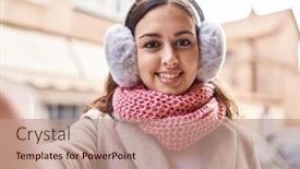  Presentation with beautiful hispanic woman - Slides consisting of young-beautiful-hispanic-woman-make background and a coral colored foreground
