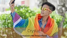  Presentation with beautiful hispanic woman - PPT theme consisting of young-beautiful-hispanic-woman-make and a coral colored foreground