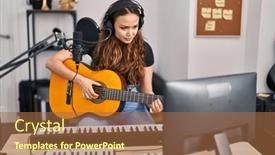  Presentation with classical music - Slides featuring young-beautiful-hispanic-woman-musician background and a red colored foreground