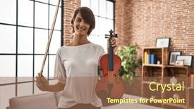  Presentation with hispanic heritage culture - Theme having young-beautiful-hispanic-woman-musician background and a coral colored foreground