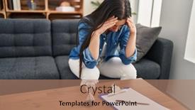  Presentation with beautiful hispanic woman - Slide set having young-beautiful-hispanic-woman-patient background and a coral colored foreground