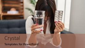  Presentation with water treatment - PPT theme having young-beautiful-hispanic-woman-patient background and a coral colored foreground