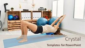  Presentation with rehab clinic - Slides consisting of young-beautiful-hispanic-woman-patient background and a soft green colored foreground