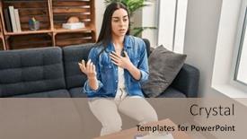  Presentation with mental - Presentation enhanced with young-beautiful-hispanic-woman-patient background and a coral colored foreground